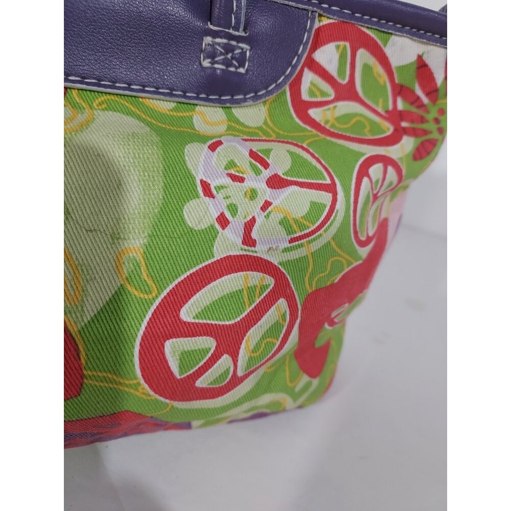 Purse Small Tracie Godi Goove Boho Floral Bag Lime Green Purple Vintage 1990 - Picture 12 of 15